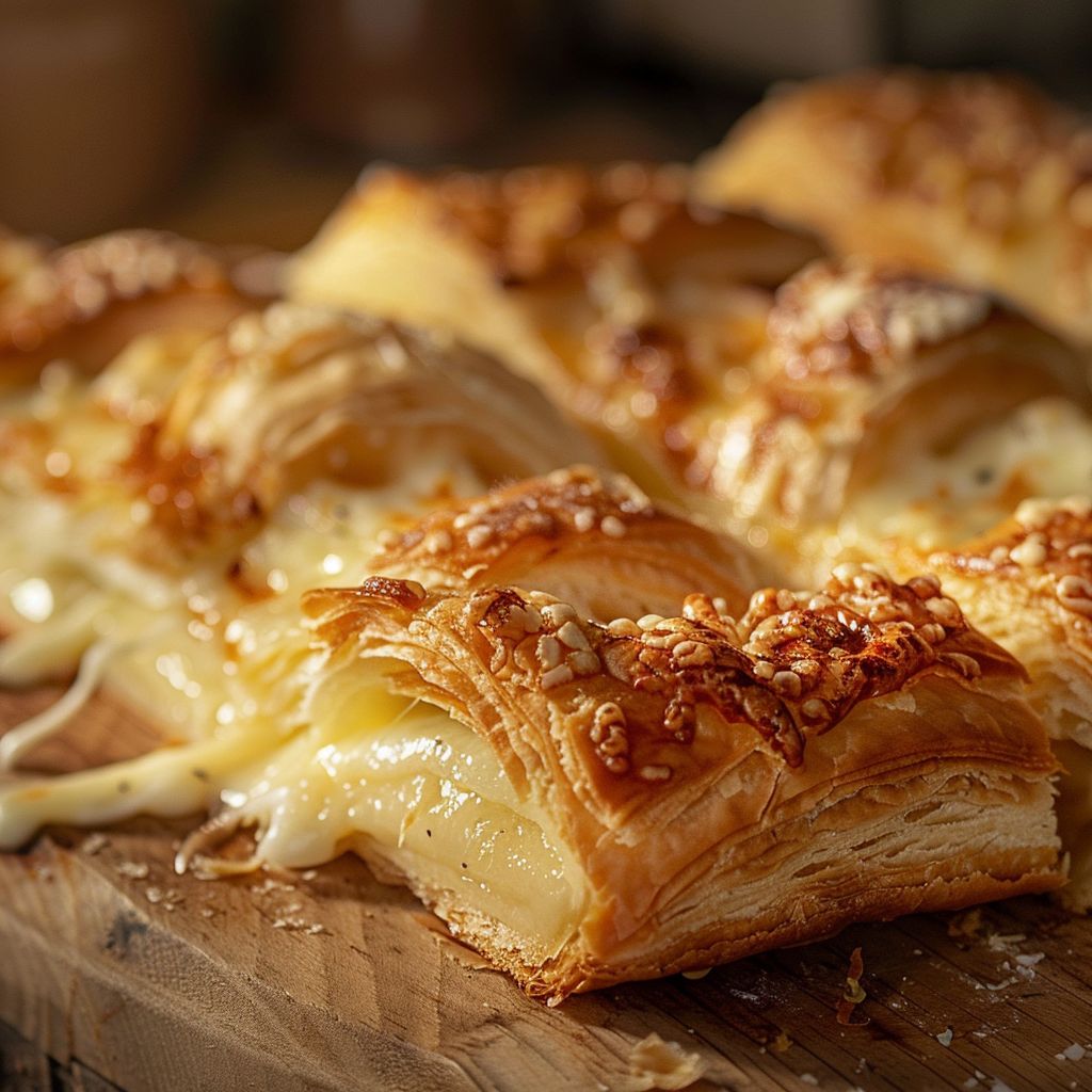 Close-up of a freshly baked Cheese Danish with a golden-brown pastry and creamy cheese filling.