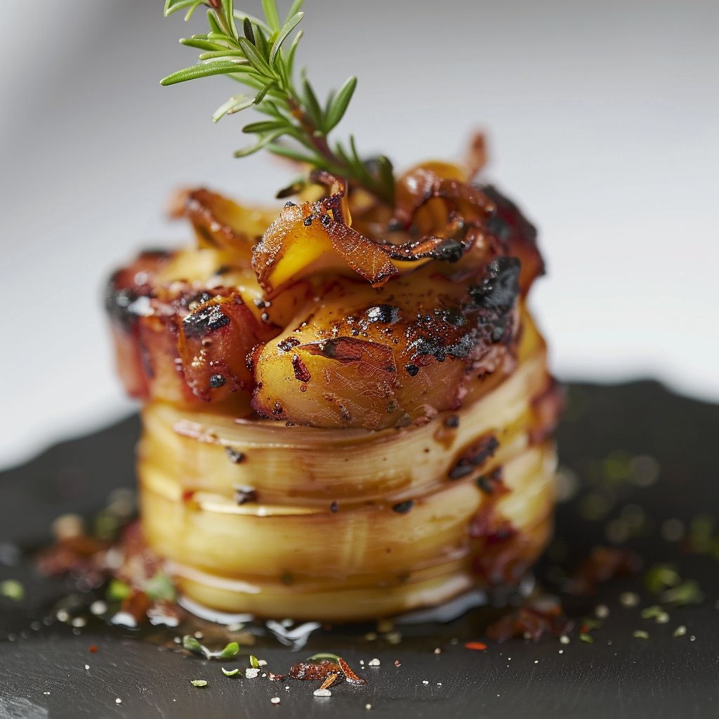 A close-up of a beautifully plated dish, showcasing vibrant colors and textures in natural light.