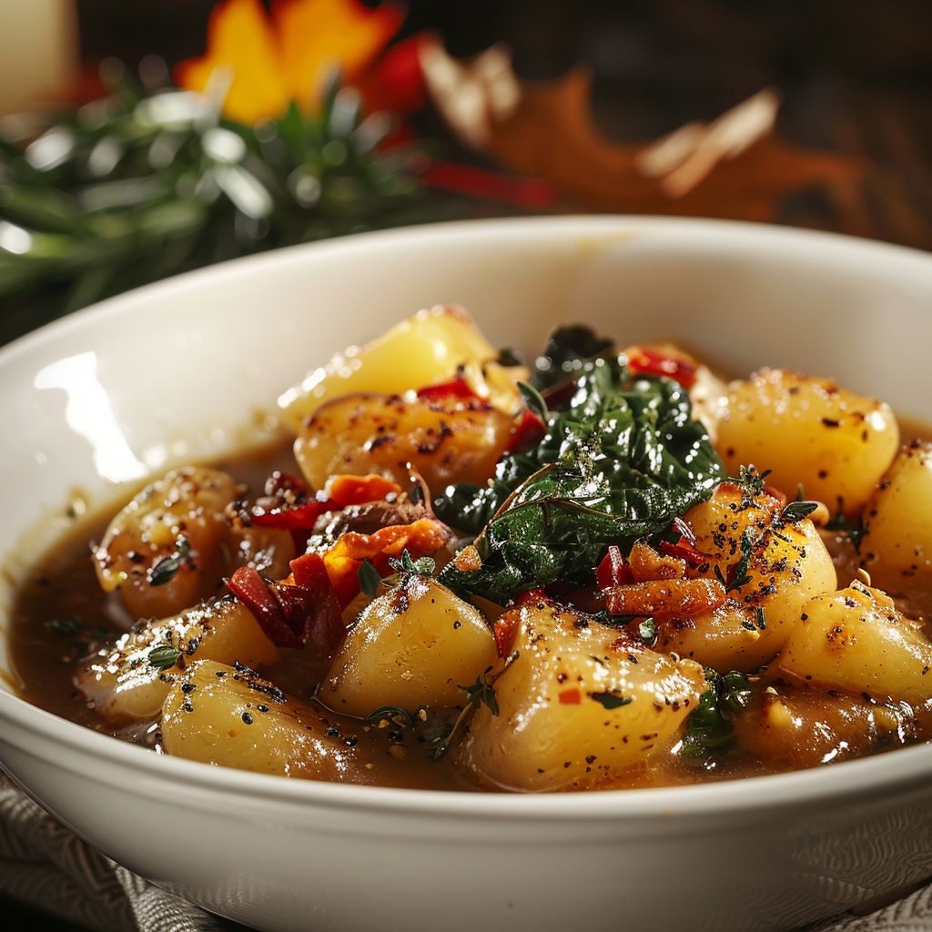 A close-up of a warm bowl of pumpkin soup with a sprinkle of herbs on top.