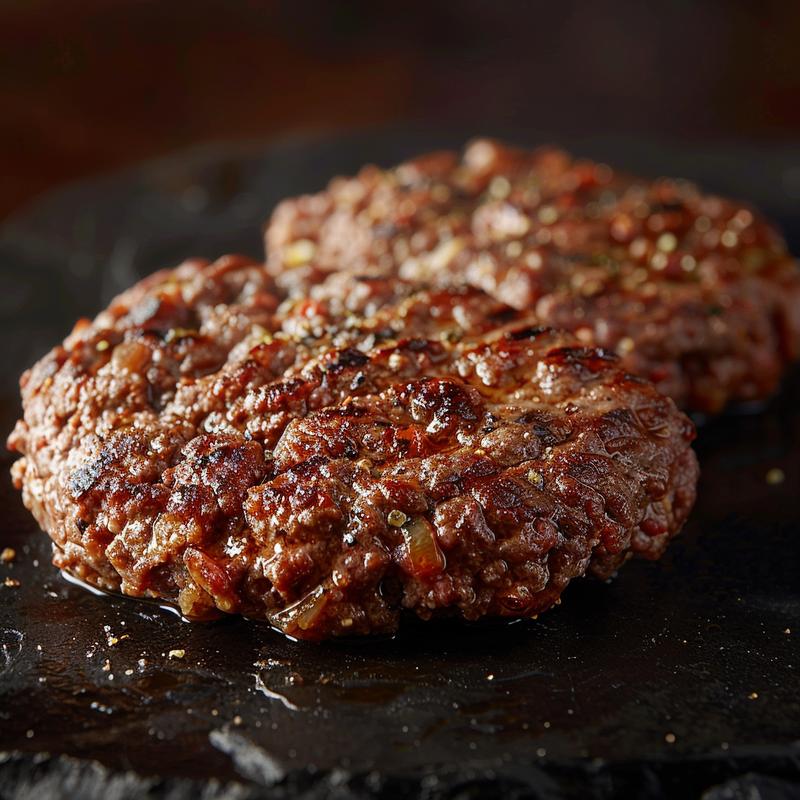 Close-up of a variety of high protein ground beef dishes on a dark stone countertop.