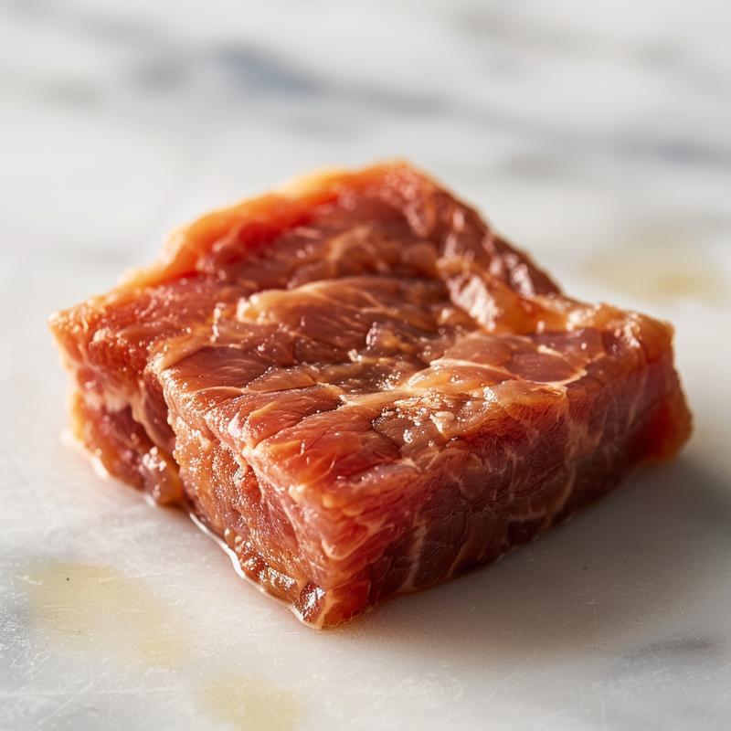 Close-up of colorful and healthy freezer meal portion on a light grey plate.